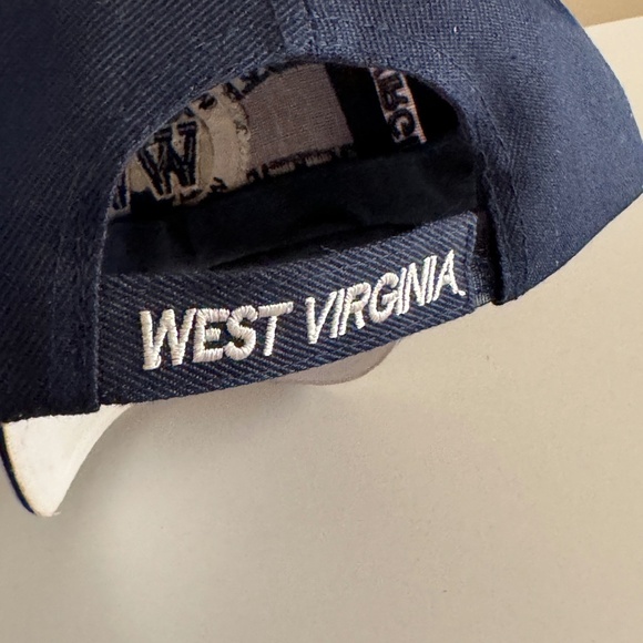 WEST VIRGINIA MOUNTAINEERS BASEBALL HAT CAP ADJUSTABLE HUNTER Black/ white 3D - Picture 3 of 6